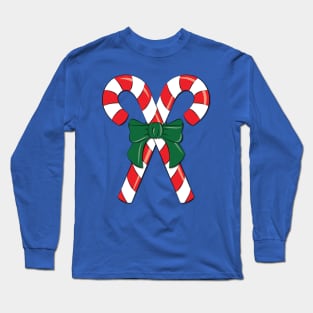 Yummy Candy Canes with a Big Green Bow Long Sleeve T-Shirt